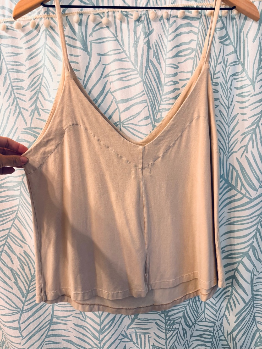 Khush—Sleeveless Modal V-Neck Women’s Cami Tank in Khaki Tan
